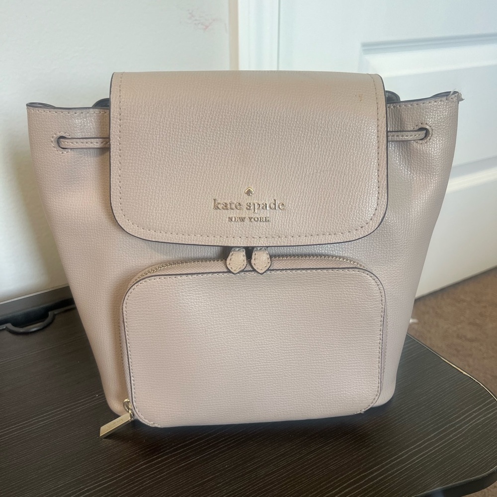 Kate Spade Small/Medium Grey Backpack Purse *STAIN PICTURED*